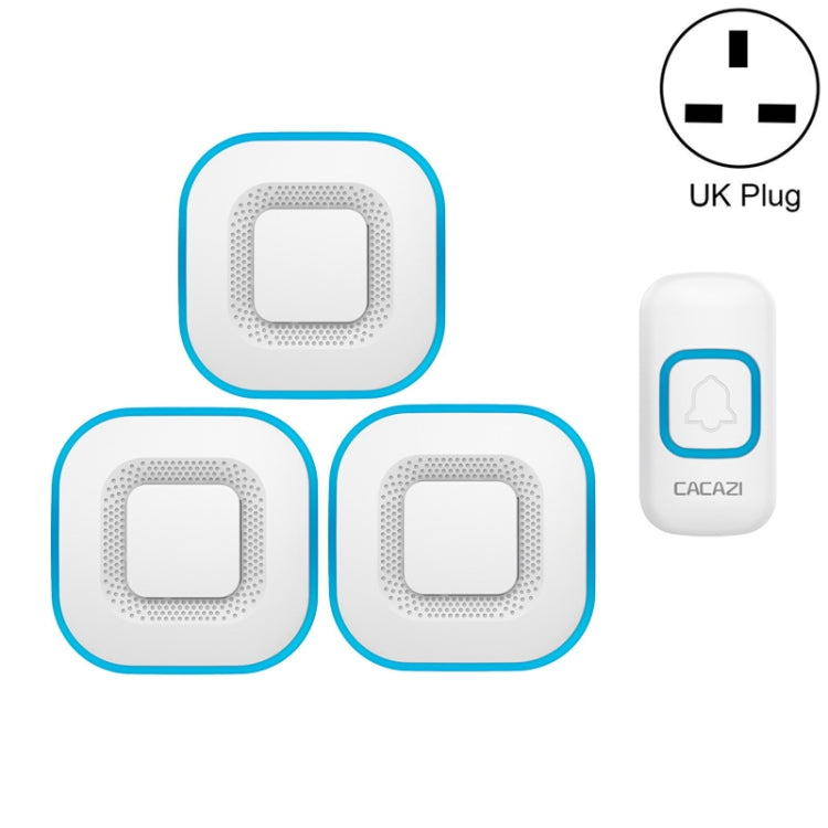 CACAZI V028F 1 For 3 Wireless Music Doorbell without Battery CACAZI V028F 1 For 3 Wireless Music Doorbell without Battery